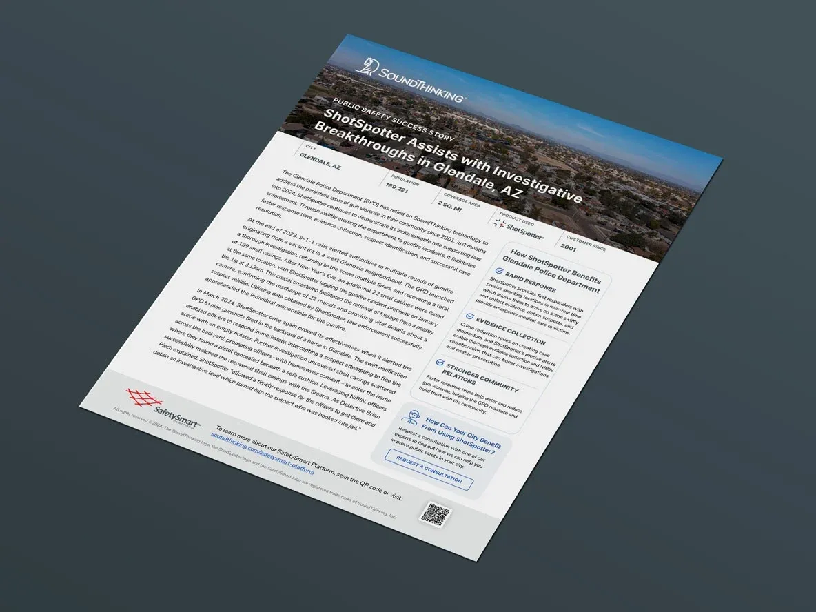 ShotSpotter Assists with Investigative Breakthroughs in Glendale, AZ