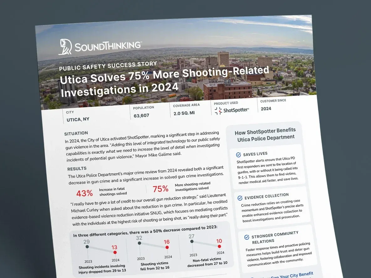 Utica Solves 75% More Shooting-Related Investigations in 2024