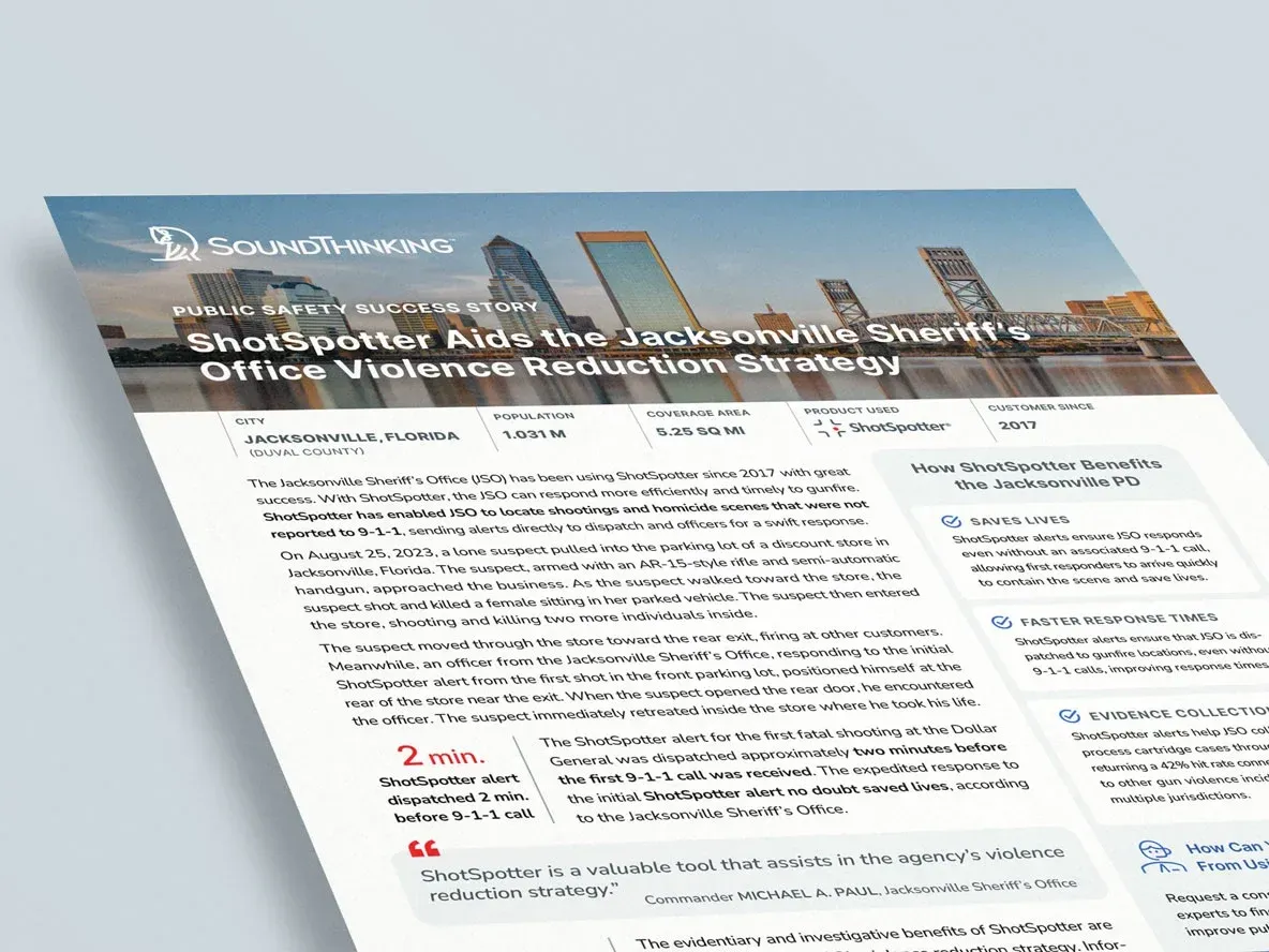 ShotSpotter Aids the Jacksonville Sheriff’s Office Violence Reduction Strategy