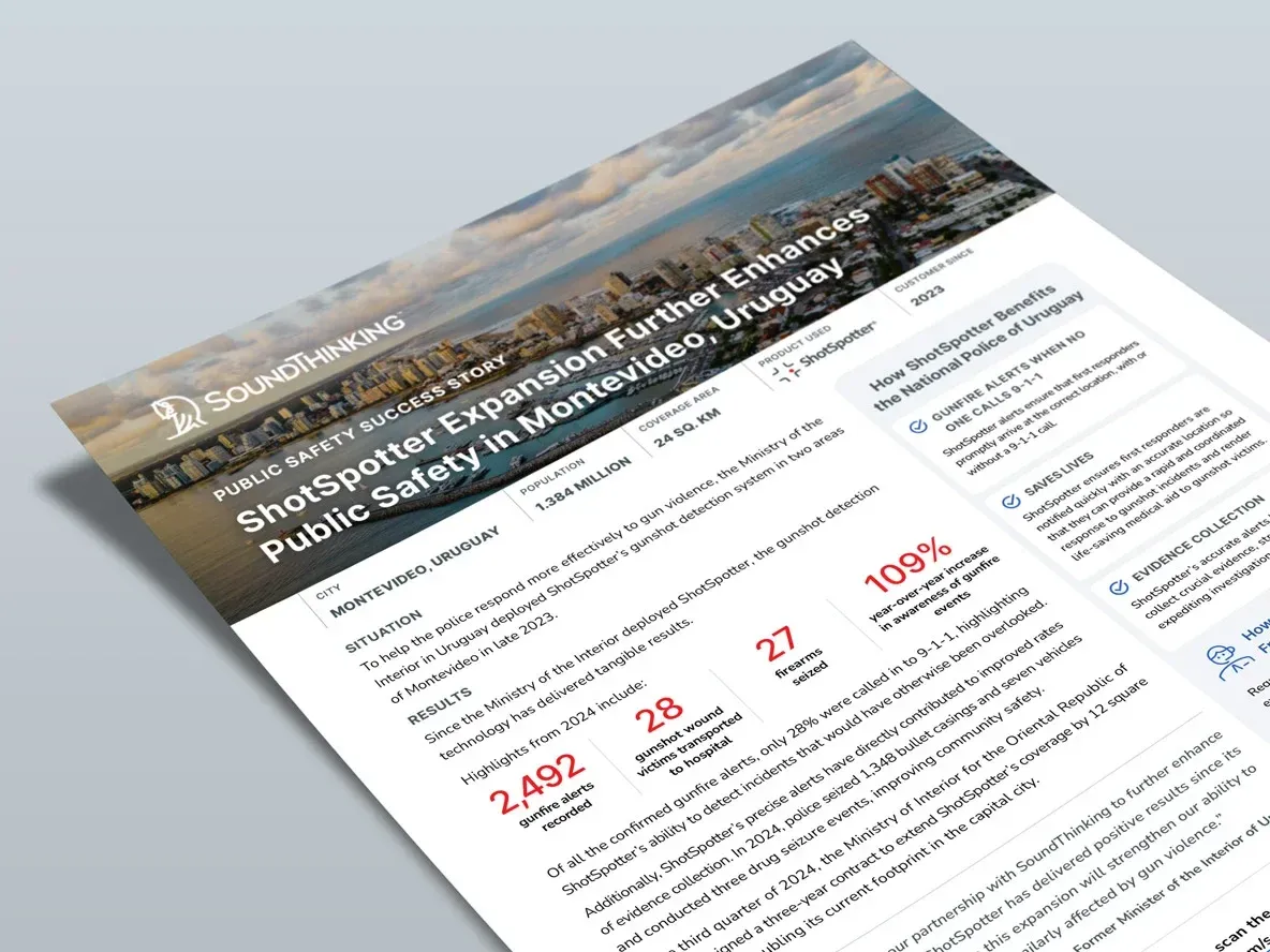 ShotSpotter Expansion Further Enhances Public Safety in Montevideo, Uruguay