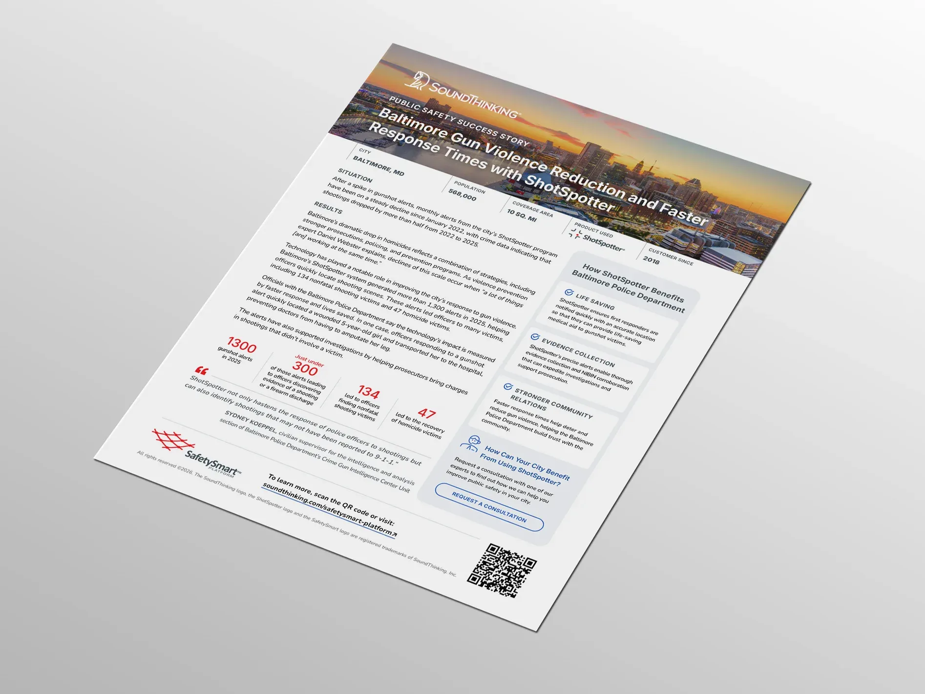 Baltimore Gun Violence Reduction and Faster Response Times with ShotSpotter