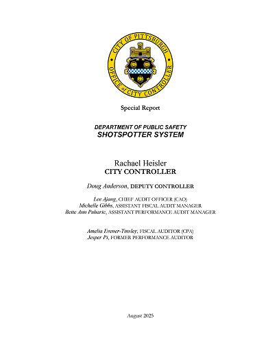 City of Pittsburgh — Department of Public Safety: ShotSpotter System