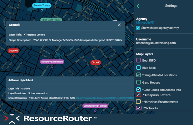 Image of ResourceRouter's map layers.