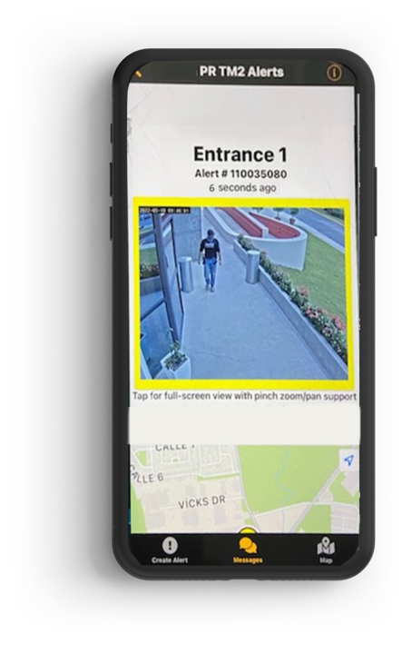 a cell phone showing a map of a park