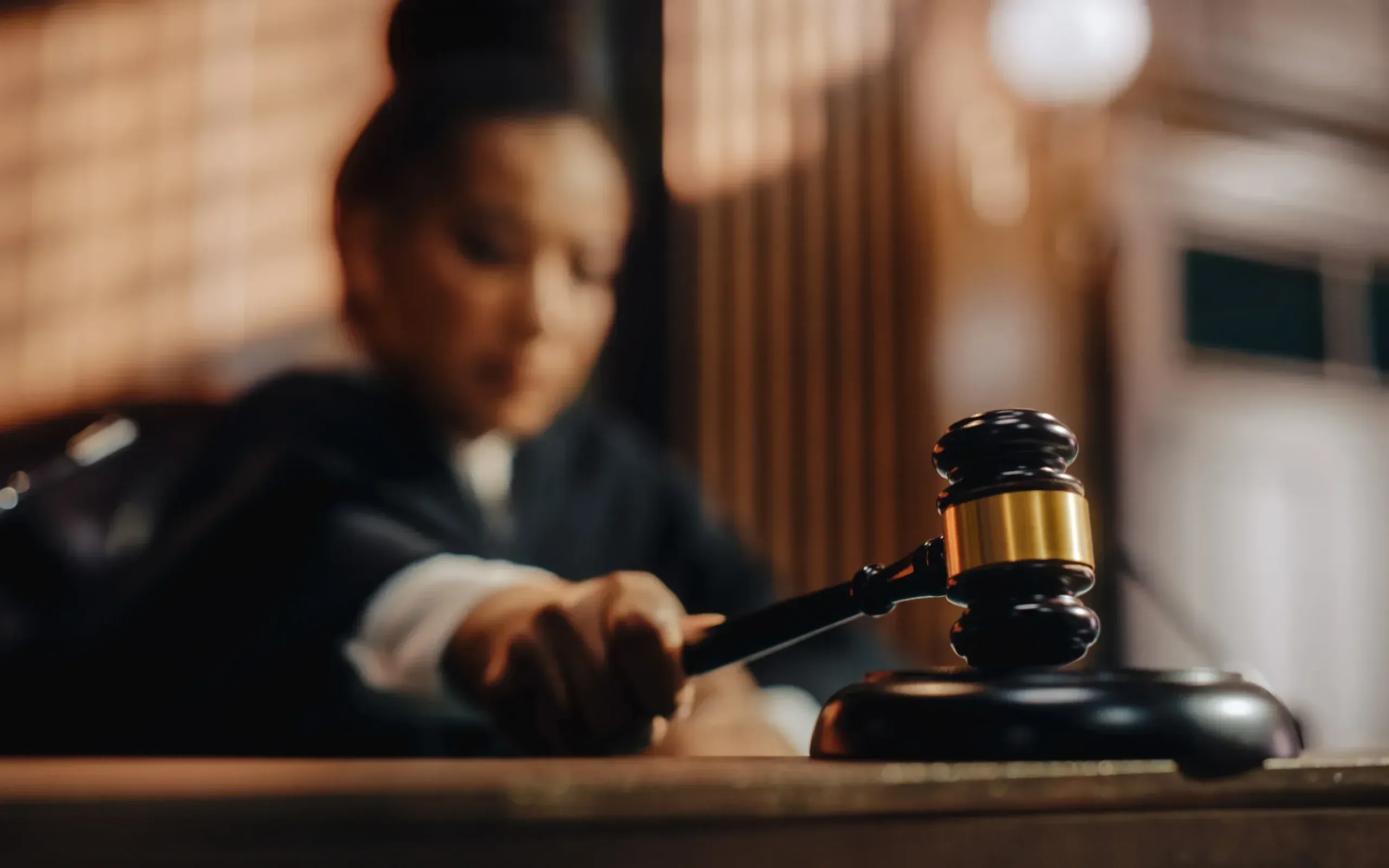 A judge putting the hammer down.