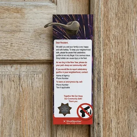 Celebratory Gunfire Reduction Door Hanger (NYE)