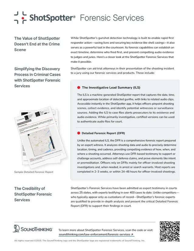 Download ShotSpotter Forensic Services Datasheet