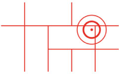 a drawing of a line with a circle in the middle