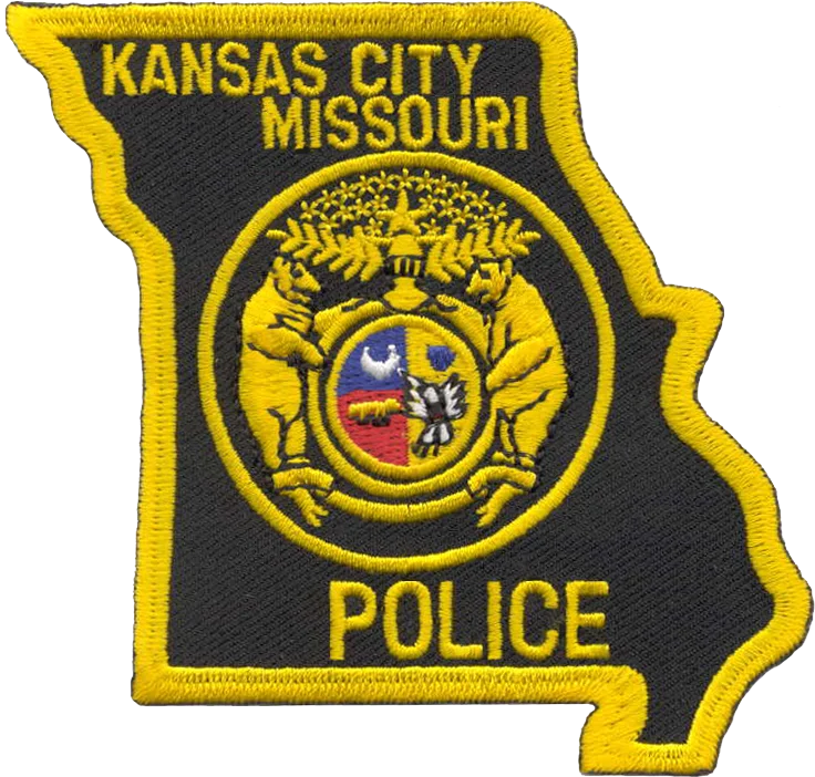 a kansas city police patch on a white background