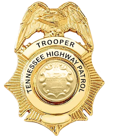 a gold police badge with a eagle on it