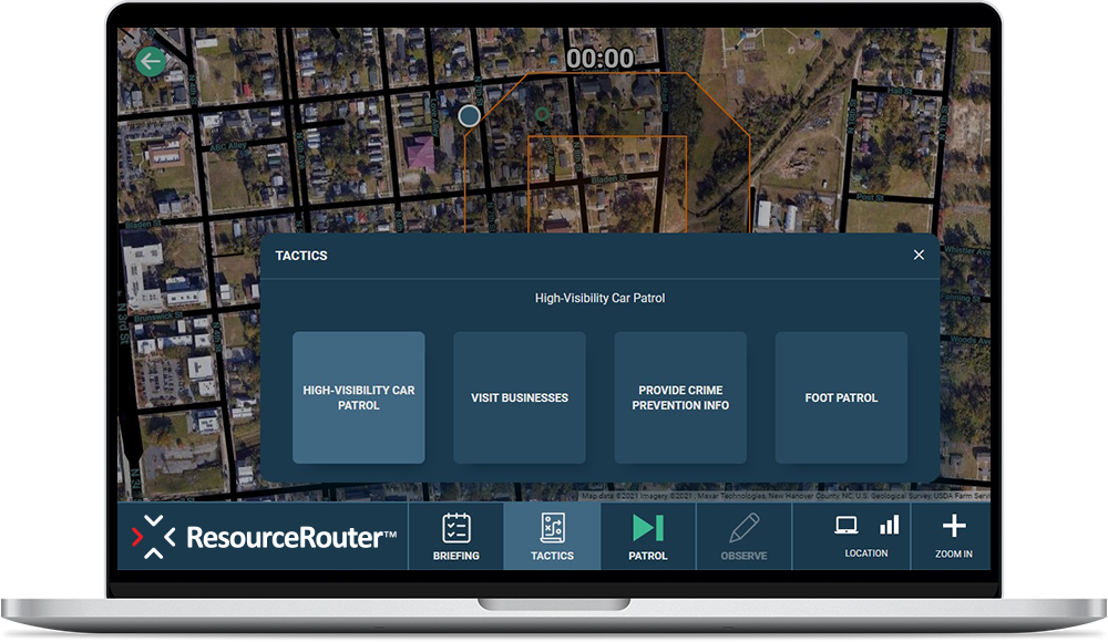 a computer screen showing a map of a neighborhood