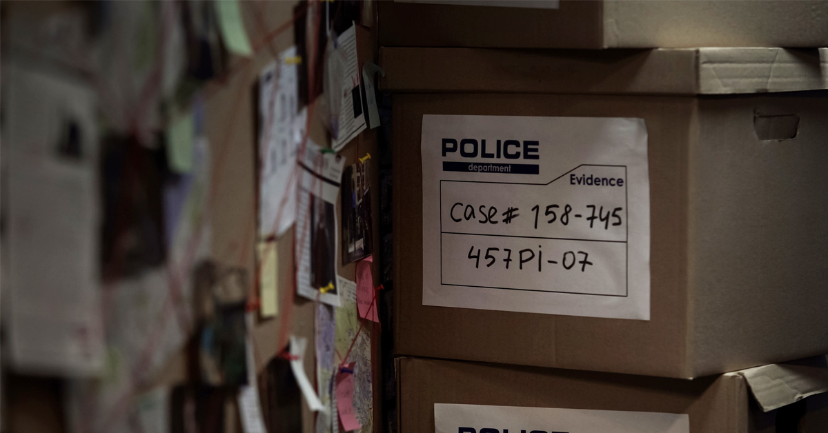Box of police records 
