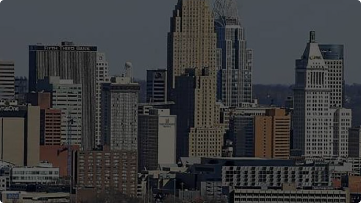 a view of a city with tall buildings