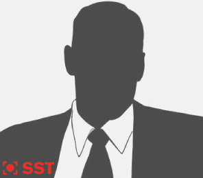 a silhouette of a man wearing a suit and tie