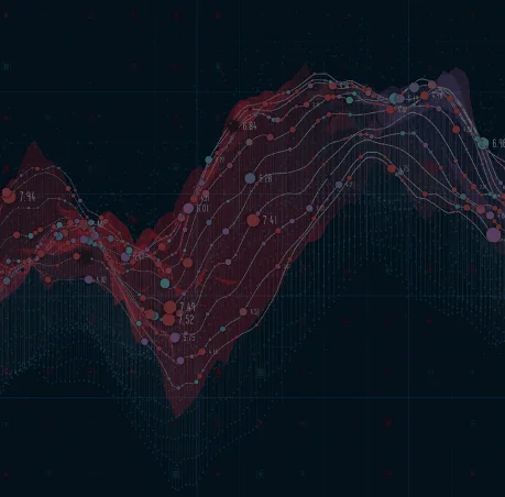 a graphic of a wave with dots on it