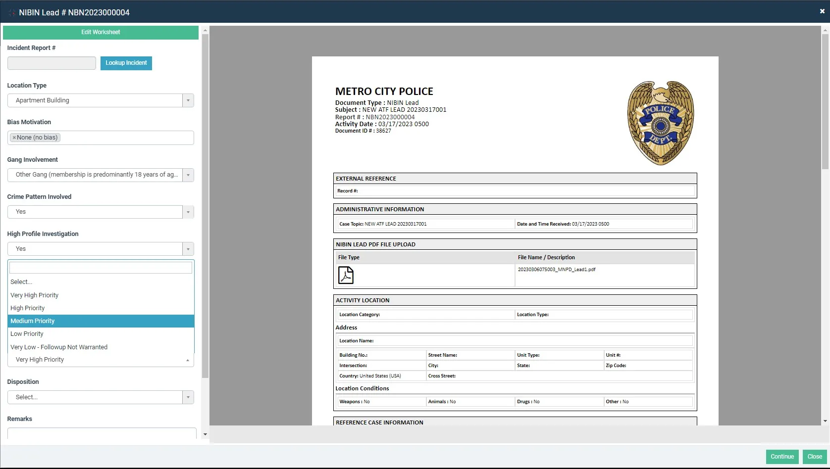 a screenshot of a form with a police badge on it