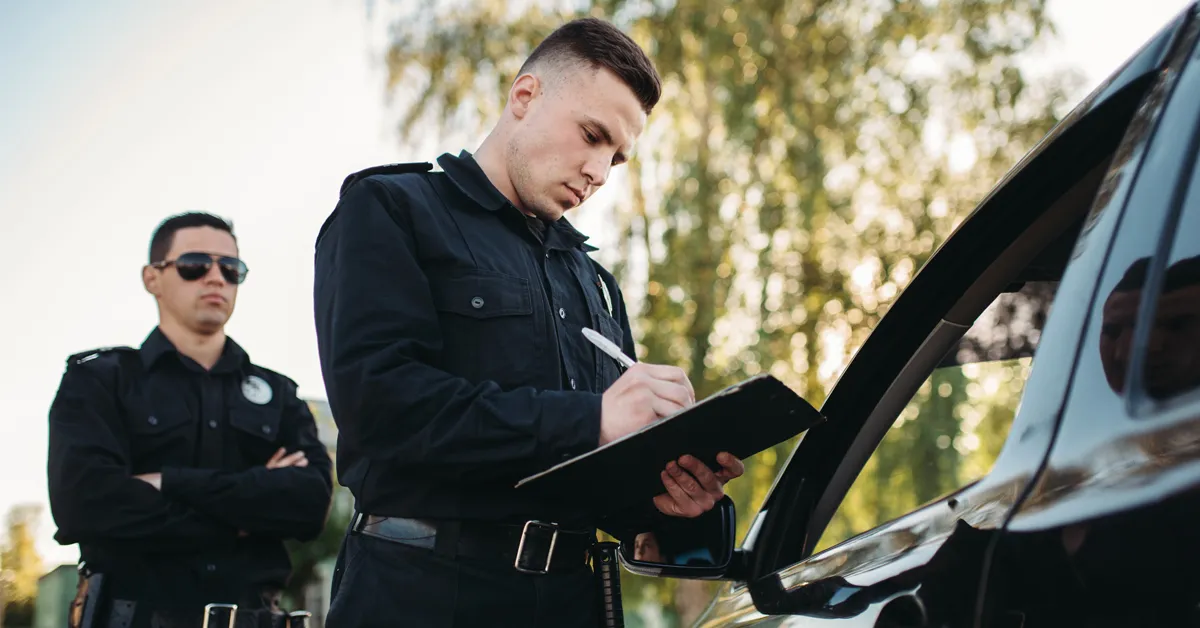 Officer writing a ticket