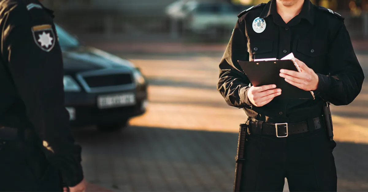 Officer writing a ticket