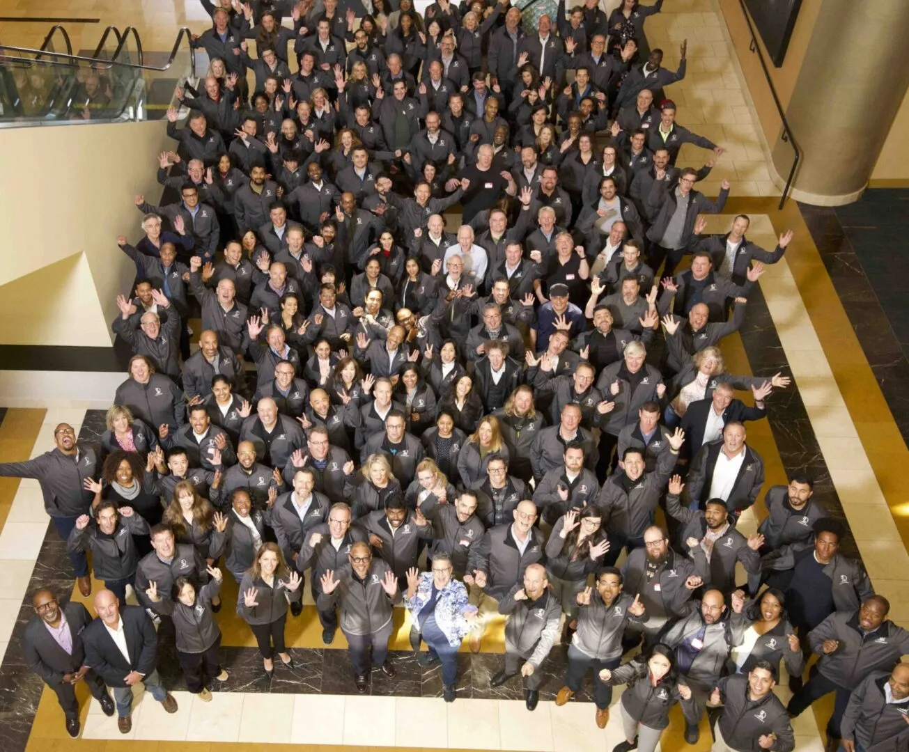 a large group of people in suits and ties