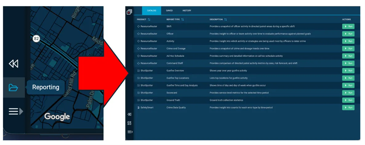 View of the InSight screen in ShotSpotter.